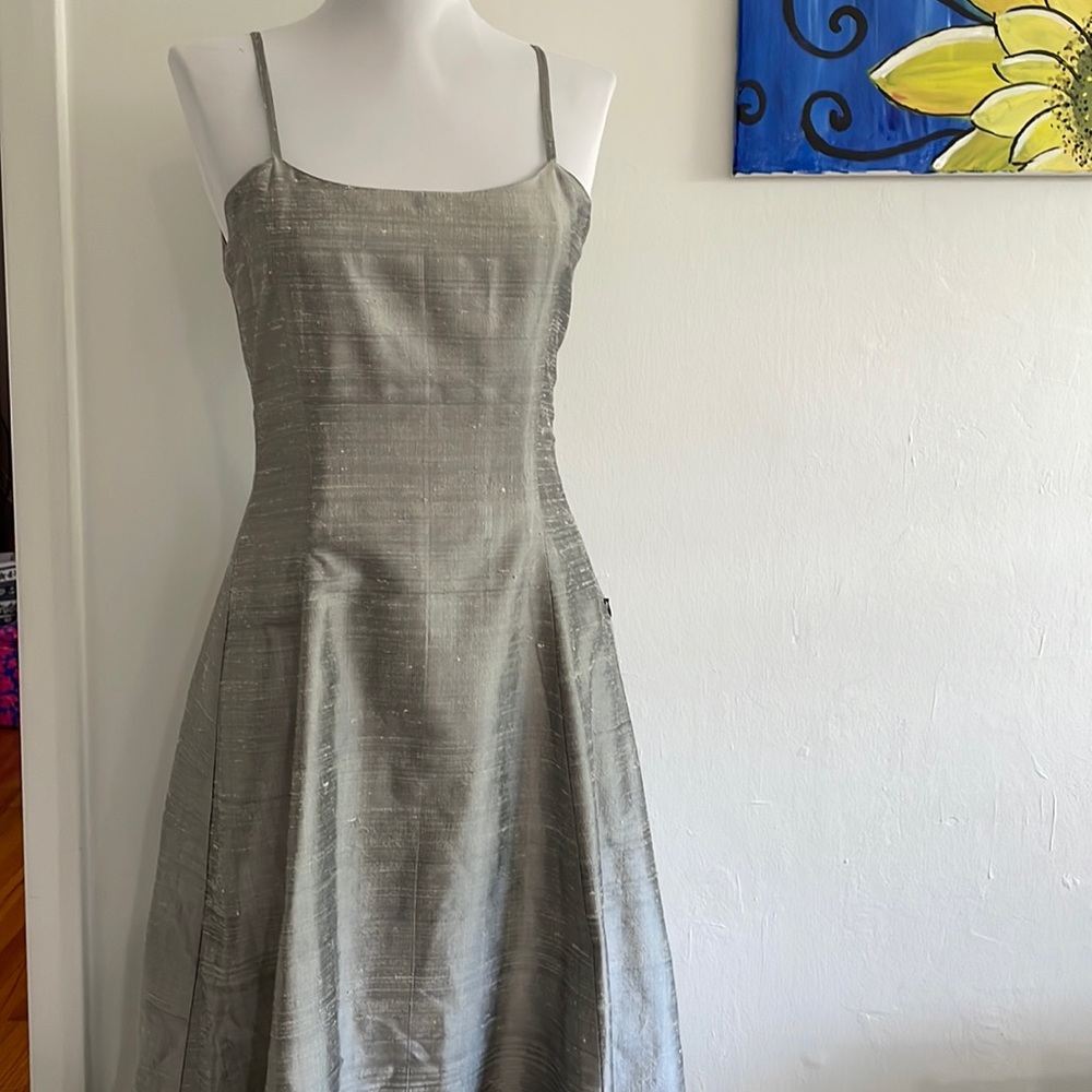 Custom designer-Gown-silver/grey-beautiful raw silk-fully lined-perfect😁